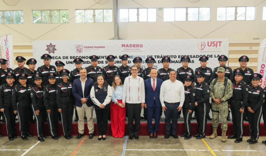 Reconocen en Ciudad Madero a 30 oficiales de Tránsito tras concluir cursos impartidos por la USJT